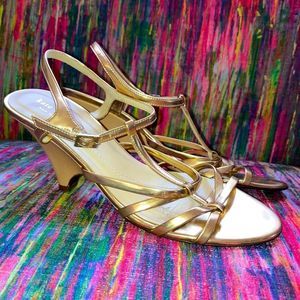 Kate Spade Gold Strappy Heels